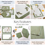 Midori Pure Cotton Table Placemat Runner And Napkin 13 Piece Set