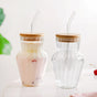 Milkshake Glass Tumbler With Straw Set Of 2 450ml