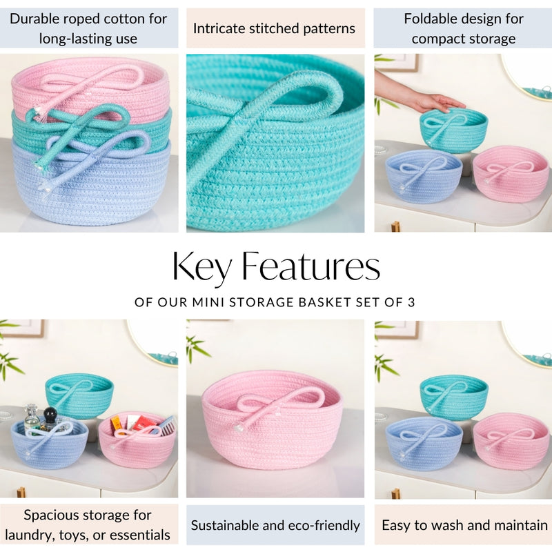 Mini Storage Basket Set Of 3