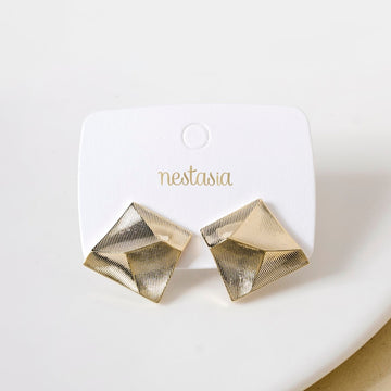 Minimalist Abstract Trapezoid Gold Studs