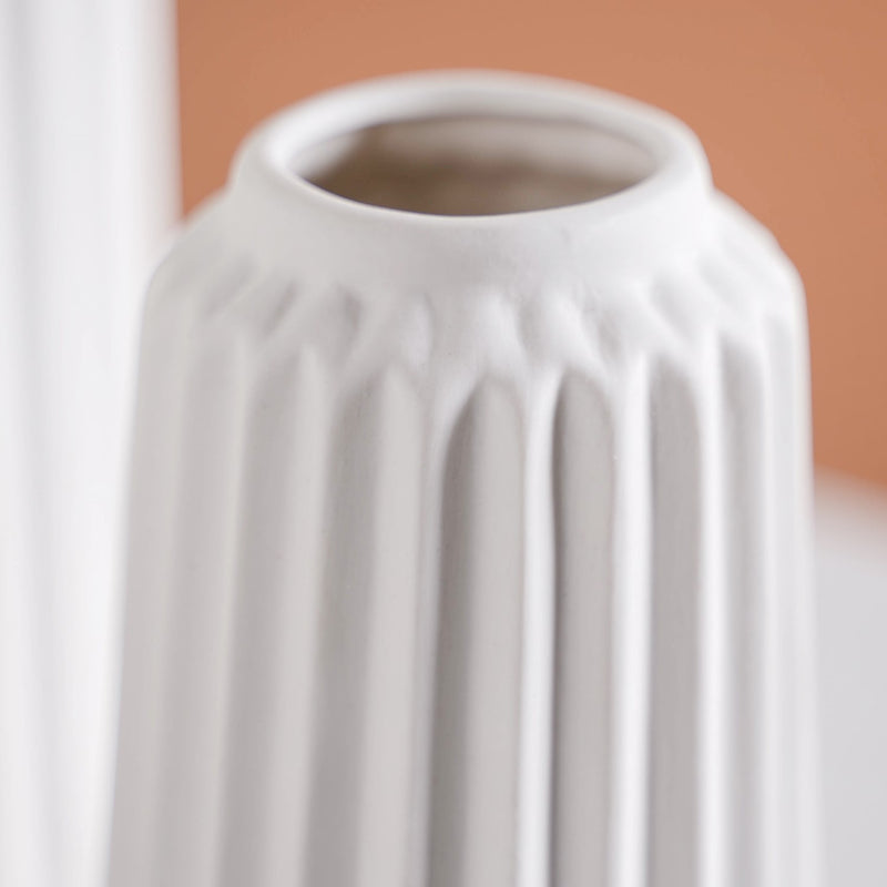 Minimalist Matte White Flower Vase Set Of 3