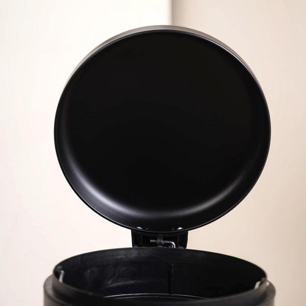 Clean Curve Metal Dustbin With Removable Bucket Black 7000ml