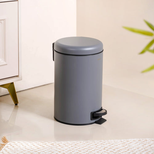 Minimalist Metal Dustbin With Removable Bucket Grey 7000ml