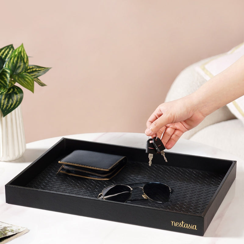 Minimalist Rectangle Organiser Tray Black