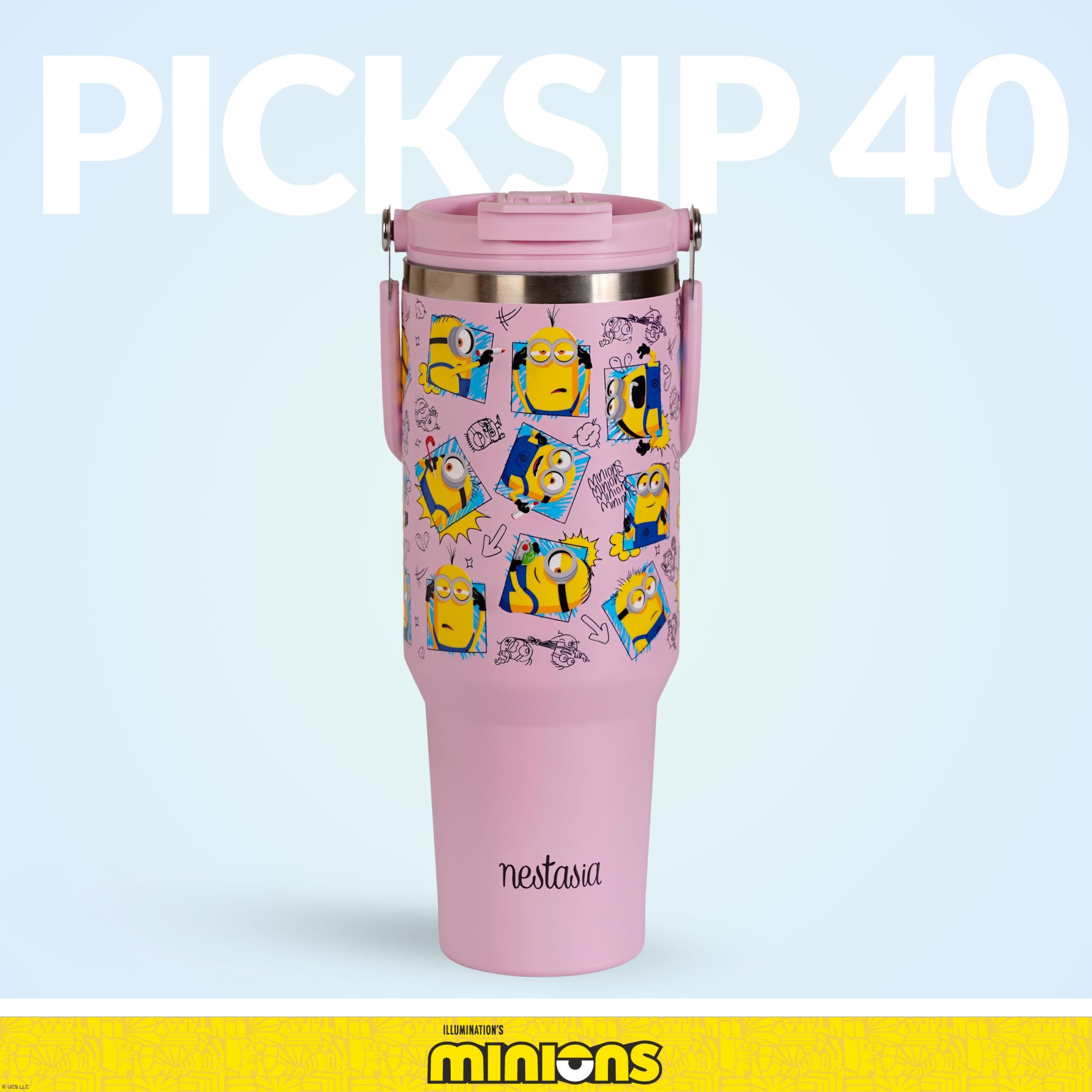 Minions Doodle Moods PickSip 40 Bottle 1200ml Pink