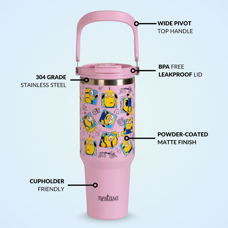 Minions Doodle Moods PickSip 40 Bottle 1200ml Pink
