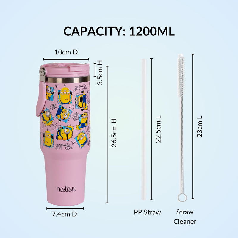 Minions Doodle Moods PickSip 40 Bottle 1200ml Pink
