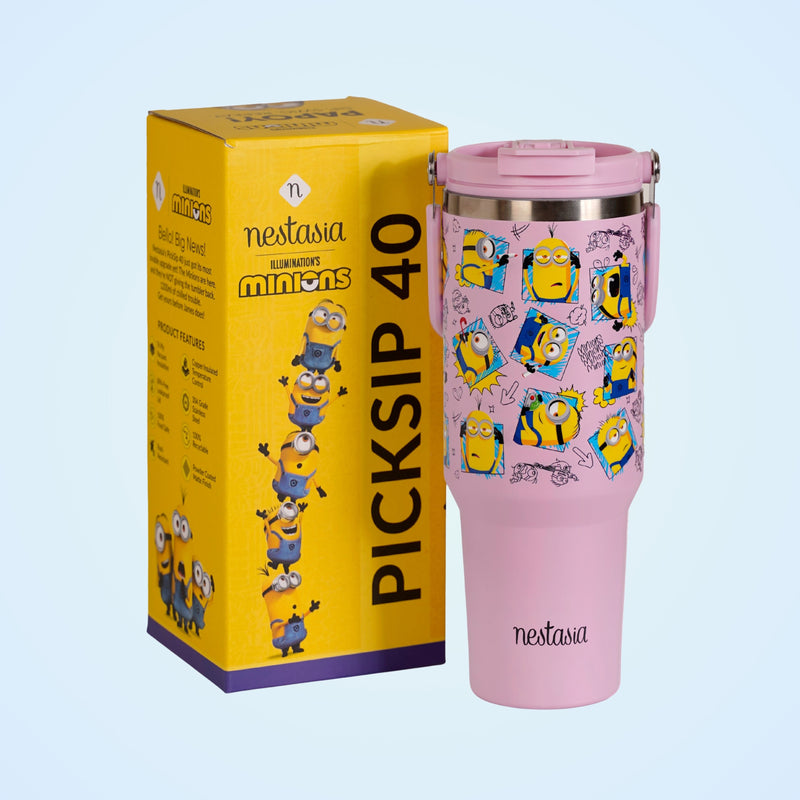 Minions Doodle Moods PickSip 40 Bottle 1200ml Pink