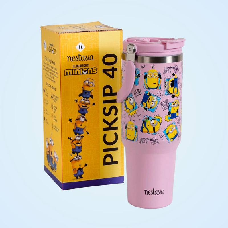 Minions Doodle Moods PickSip 40 Bottle 1200ml Pink