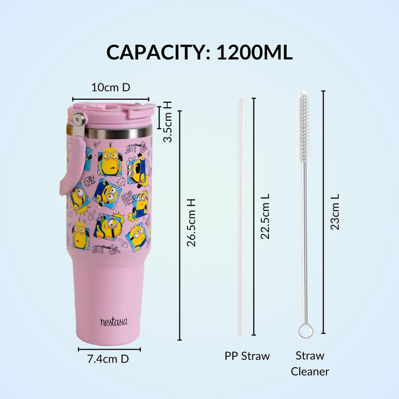Minions Doodle Moods PickSip 40 Bottle 1200ml Pink