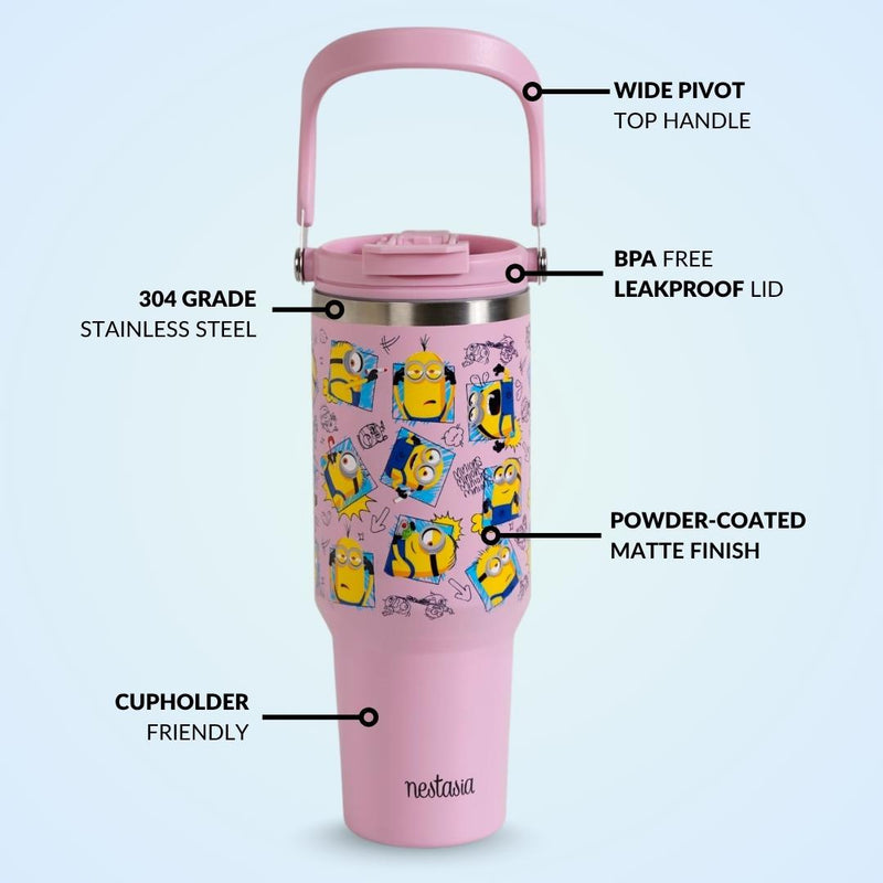 Minions Doodle Moods PickSip 40 Bottle 1200ml Pink
