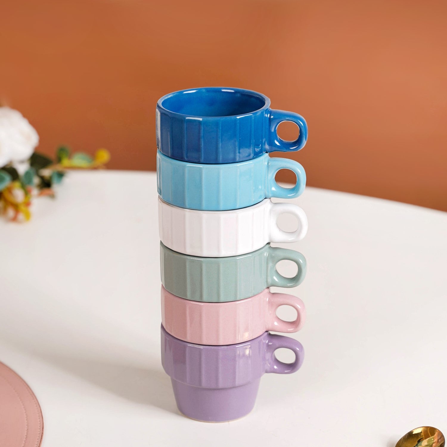 Kaori Stackable Mini Tea Cup Set Of 6 90ml Online - Premium Tea