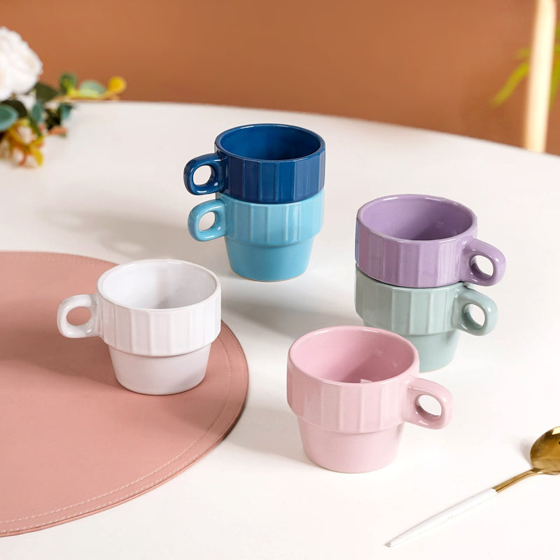 Kaori Stackable Mini Tea Cup Set Of 6 100ml