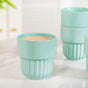 Mint Blue Stackable Ceramic Cup Set Of 4 280ml