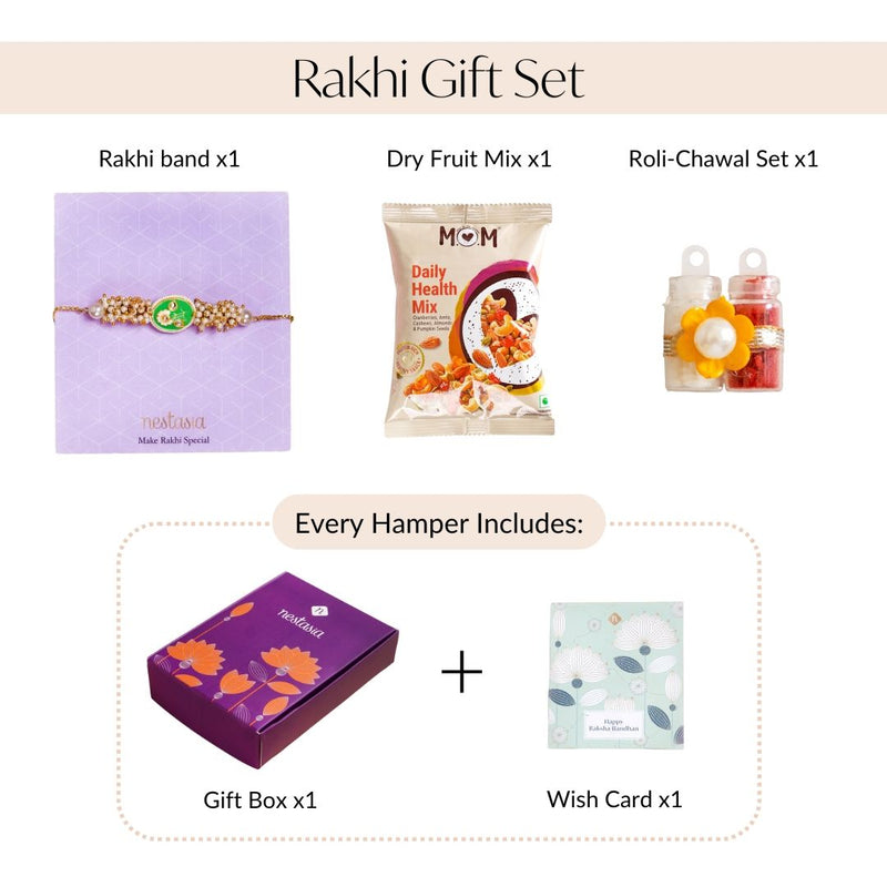 Green Bracelet Rakhi Gift Set