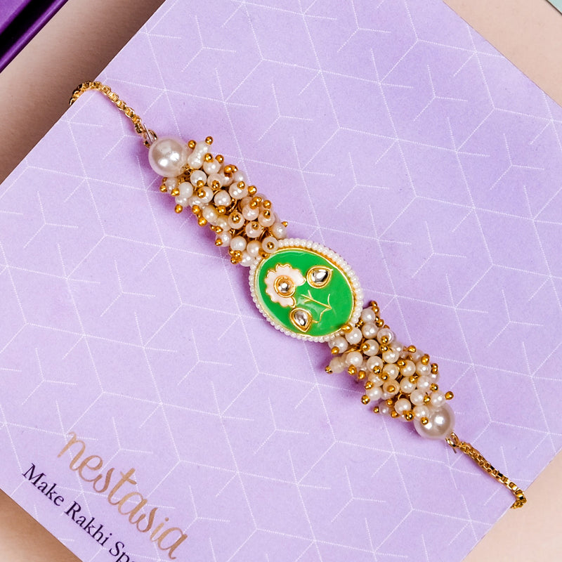 Green Bracelet Rakhi Gift Set