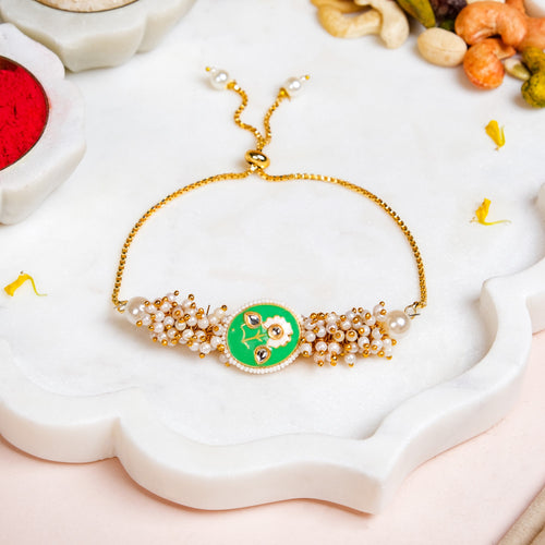 Green Bracelet Rakhi Gift Set