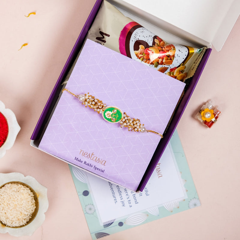 Green Bracelet Rakhi Gift Set