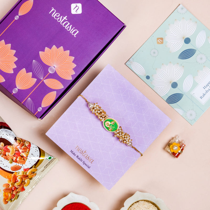 Green Bracelet Rakhi Gift Set