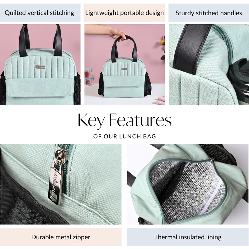 Mint Insulated Lunch Bag For Women
