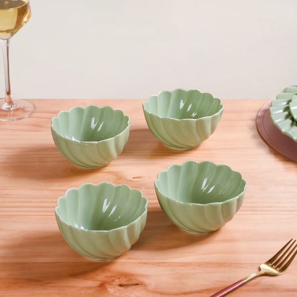 Clam Rim Ceramic Side Bowls Set Of 4 300ml