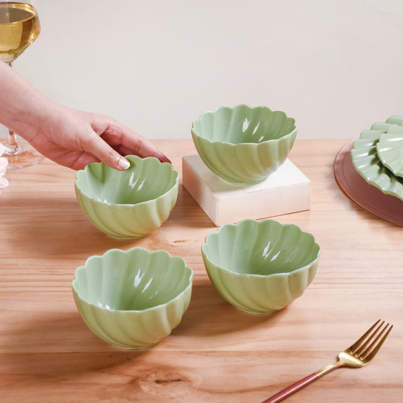 Lao Luxury Ceramic Side Bowls Set Of 4 300ml - Serving bowls, ceramic serving bowls, serving bowls set, snack bowls, icecream bowls, ceramic bowls