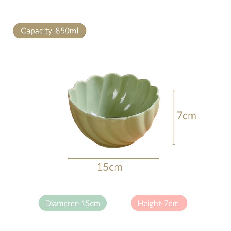 Set Of 2 Solid Ceramic Serving Bowls Lao Luxury 850ml - Serving bowls, ceramic serving bowls, serving bowls set, icecream bowls, dessert bowls