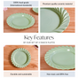 Green Snack Plates Set Of 4 Lao Luxury 9 Inch - Snack plates, round plates, ceramic snack plates, snacks serving plates, snack plates set