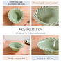 Green Scallop Luxury Serving Bowls Set Of 2 1000ml - Serving bowls, ceramic serving bowls, serving bowls set, large bowls, green bowls