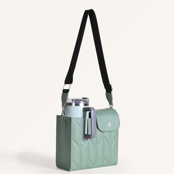 Mint Green Water Bottle Bag With Sling
