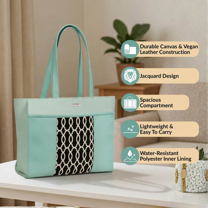 Mintdew Jacquard Tote Bag