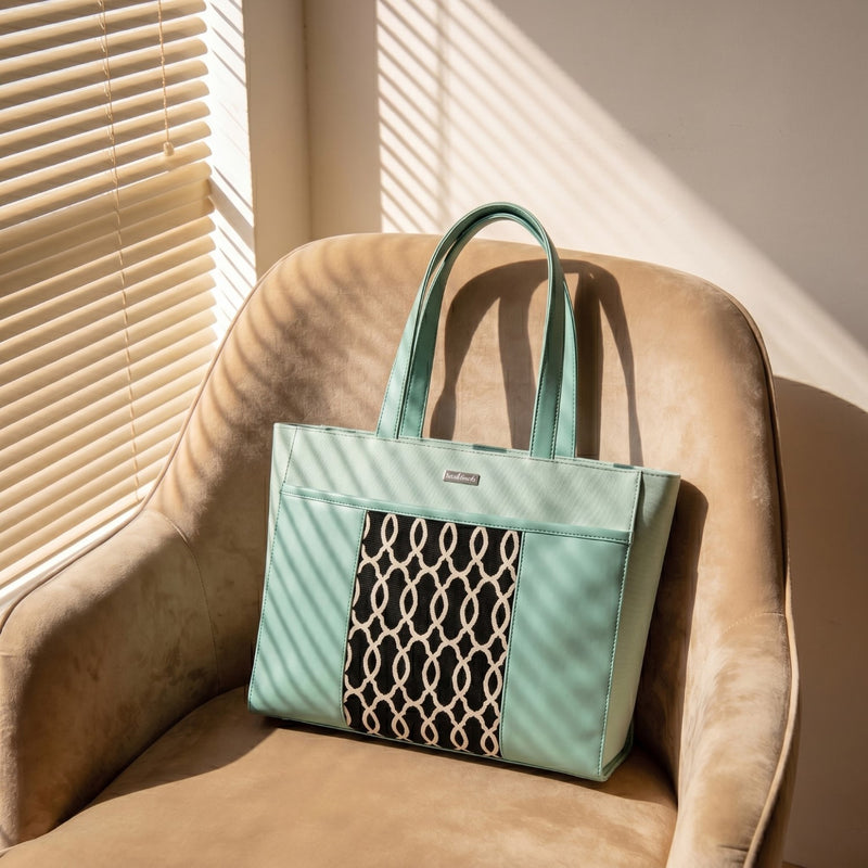 Mintdew Jacquard Tote Bag