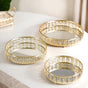 Set Of 3 Vintage Metal Decorative Tray