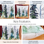 Misty Pine Forest Couch Cushion Cover 