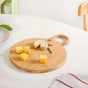 Mod Round Bamboo Serving Platter With Handle 12 Inch