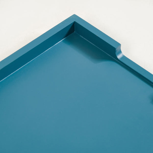 Modern Abstract Art Tray Set Of 2 Blue