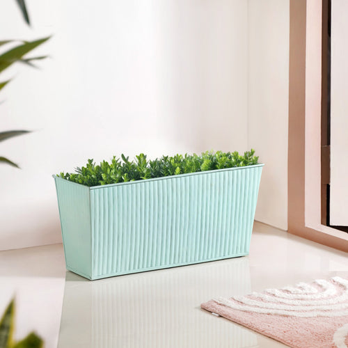 Modern Fluted Balcony Planter Mint