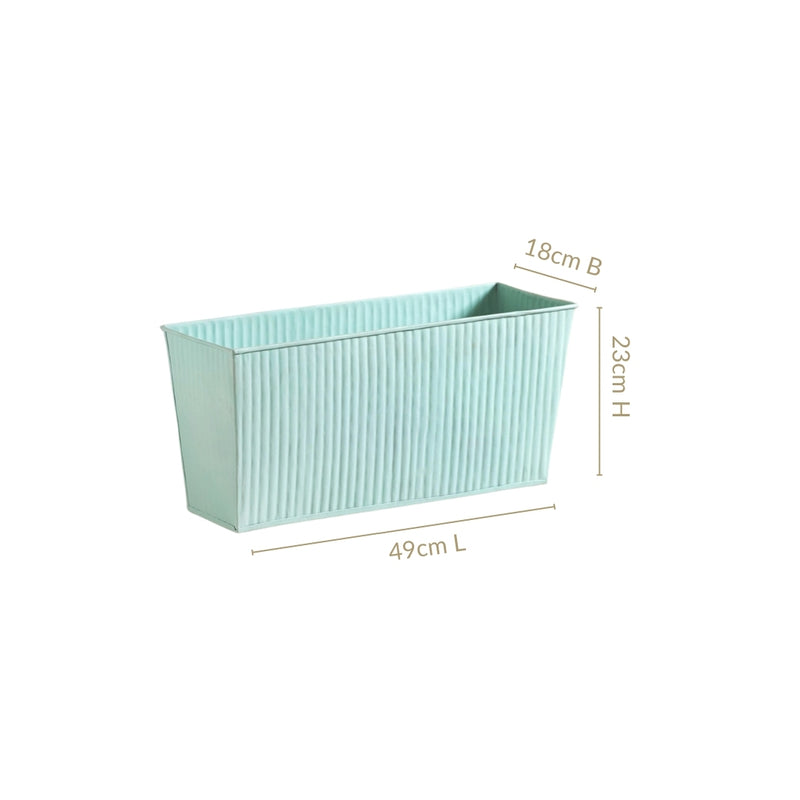 Modern Fluted Balcony Planter Mint