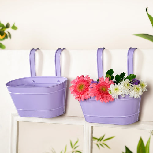 Modern Wall Decor Hanging Planter Lavender Set Of 2