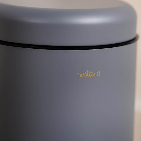 Clean Curve Metal Dustbin With Removable Bucket Grey 5000ml