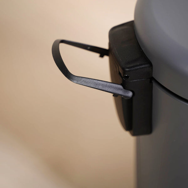 Clean Curve Metal Dustbin With Removable Bucket Grey 5000ml