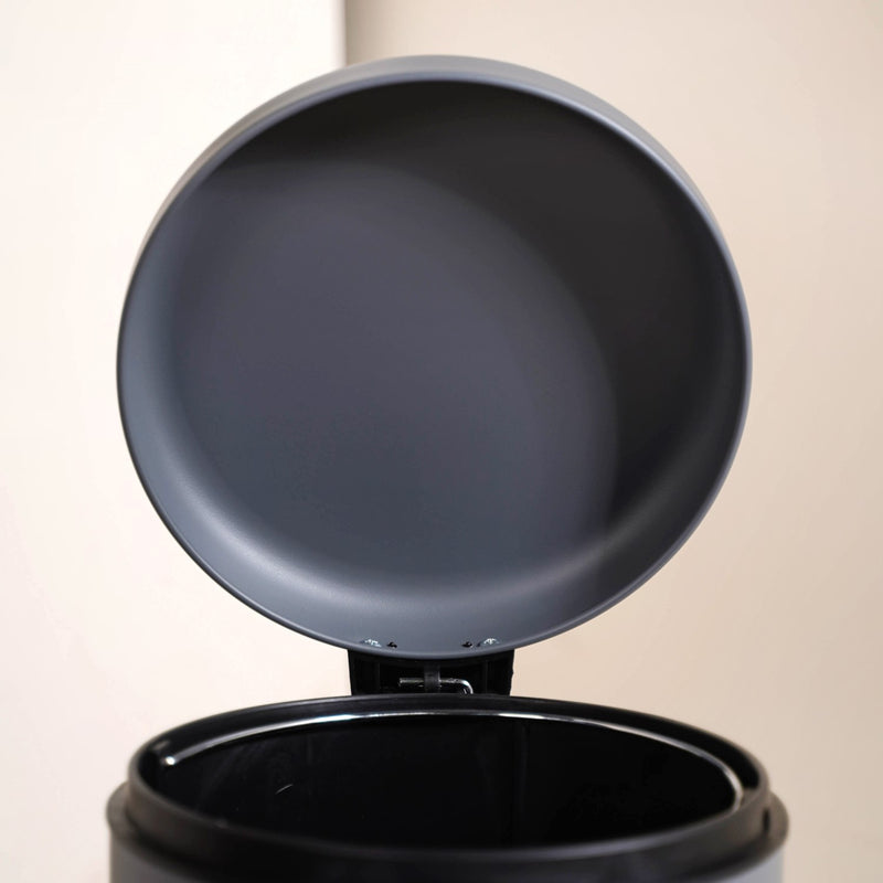 Modern Metal Dustbin With Removable Bucket Grey 5000ml