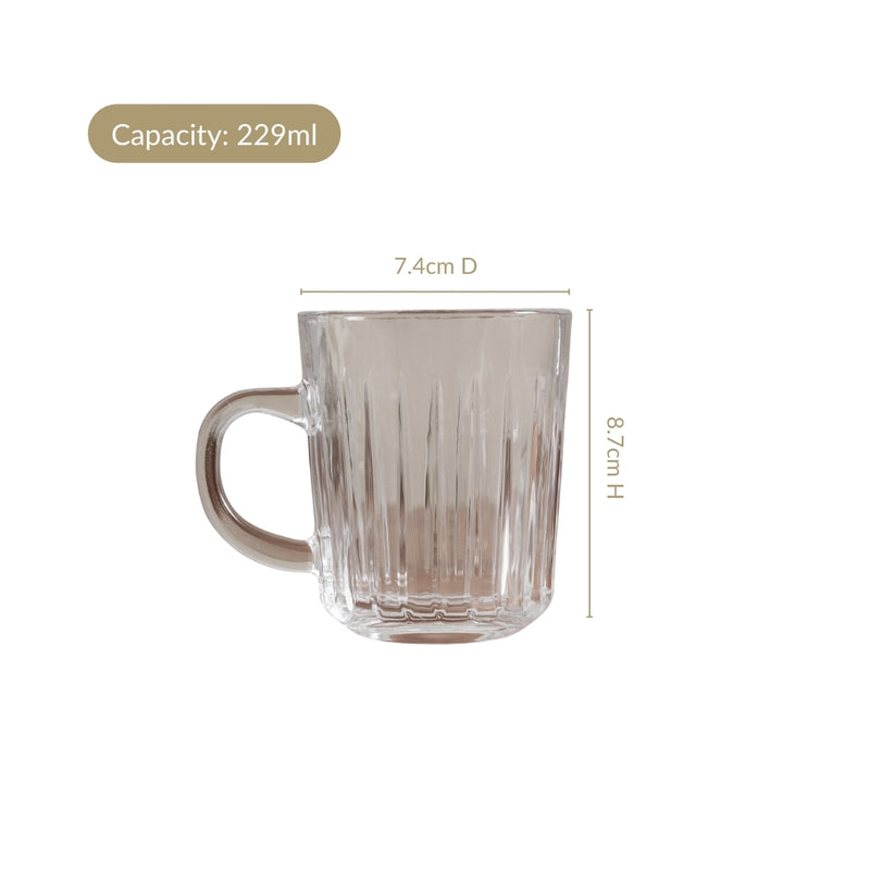 Modern Panelled Embossed Mugs Set Of 6 229ml