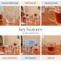 Modern Panelled Embossed Mugs Set Of 6 229ml