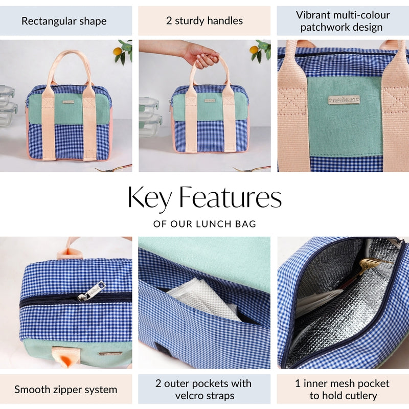 Modern Patchwork Insulated Lunch Bag