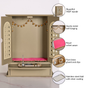 Modern Puja Mandir Medium With Ghungroo Chain Aasan Puja Thali Diya And Ghanti Set