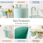 Modern Ribbed Balcony Planter Set Of 2 Mint
