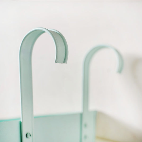 Modern Ribbed Balcony Hanging Planter Set Of 2 Mint