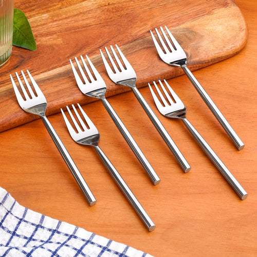 Modern Stainless Steel Table Fork Set Of 6