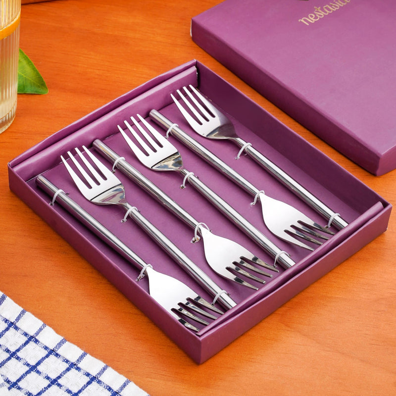Modern Stainless Steel Table Fork Set Of 6